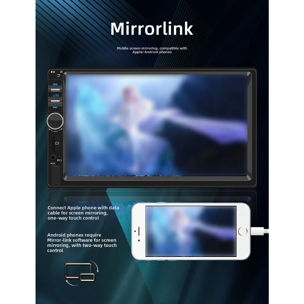 

7-Inch Car MP5 Multimedia Player With Support Wireless For Carplay Car-Bluetooth Central Control Car Radio 12-14.4V Electronics