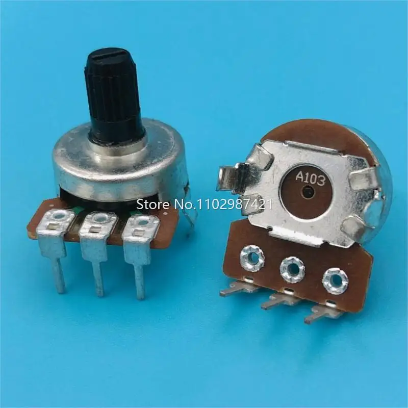 2 Piece E2200 Computer Speaker Volume Potentiometer A103 Single Row 6 Pin A10K Bass 3 Pin Adjustment Knob