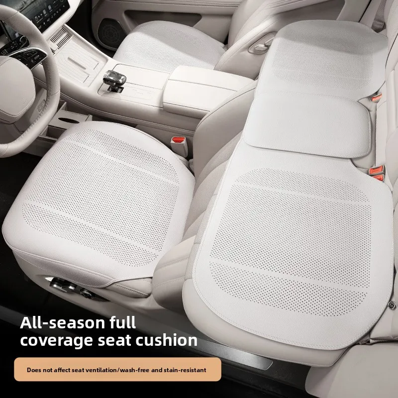 No Color Difference Universal Car Seat Full Cover Perforated Nappa Leather Seat Luxury Sedan SUV Seat Cover Car Protection