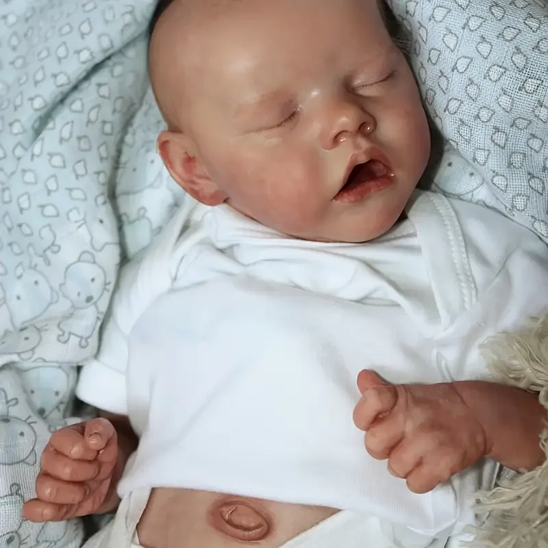 ตุ๊กตาเด็กผู้หญิงซิลิโคนนุ่มแบบเปิดปากได้ ขนาด 18 นิ้ว/45 ซม. รุ่นแฝด เบบี้รีบอร์น ผิวทาสีเหมือนจริง ของขวัญที่ดีที่สุด