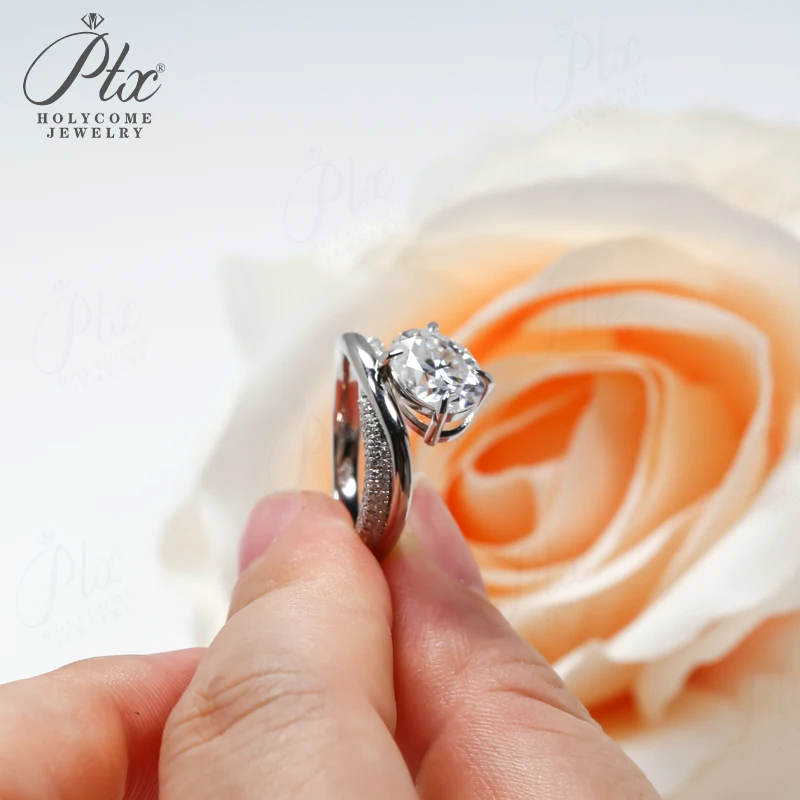 Anéis personalizados formato oval 2ct moissanite corte seta 925 prata esterlina aliança de casamento qualidade premium presente de aniversário exclusivo