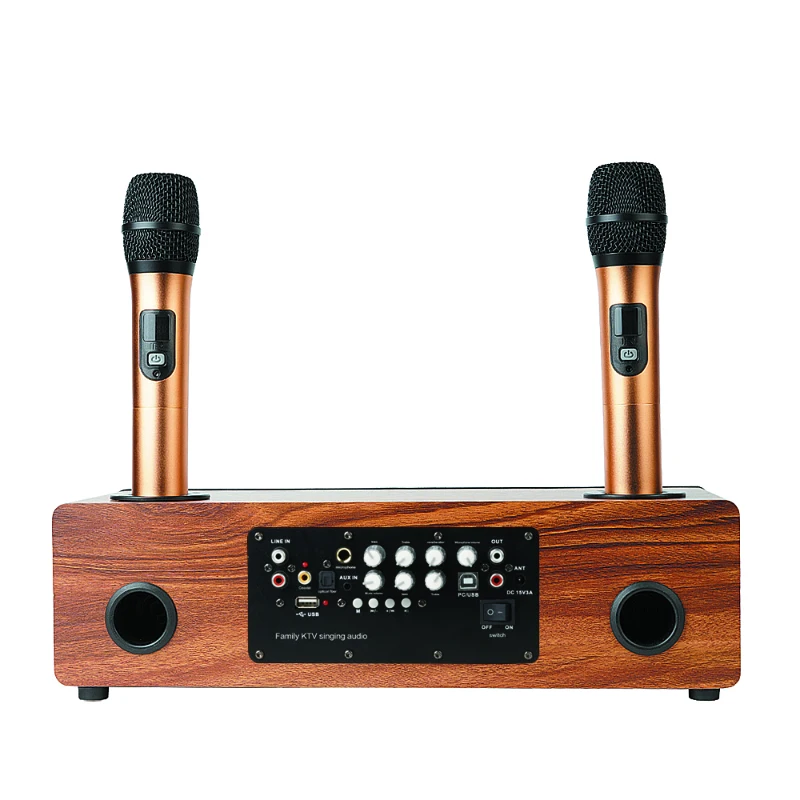 Portable Handheld Cardioid Metal Karaoke Microphone with Wireless Speaker for Smart Phones