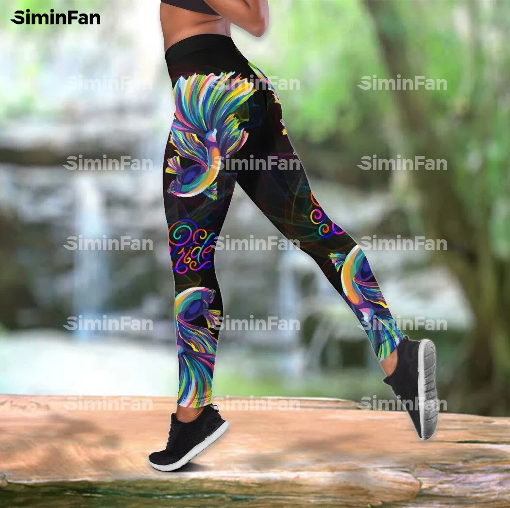 LGBT Pride Fish Couple 3D Full Printed Tank Top Legging Women Vest Pant Suits Female Outfit Summer Two Piece Set Yoga Sportswear