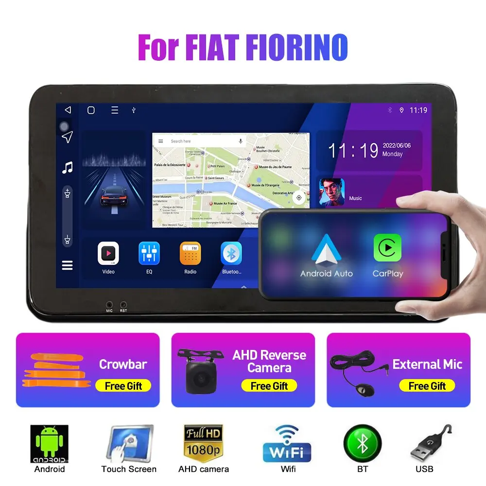 

10.33 Inch Car Radio For FIAT FIORINO Octa Core 2Din Android Octa Core Car Stereo DVD GPS Navigation Player QLED Screen Carplay