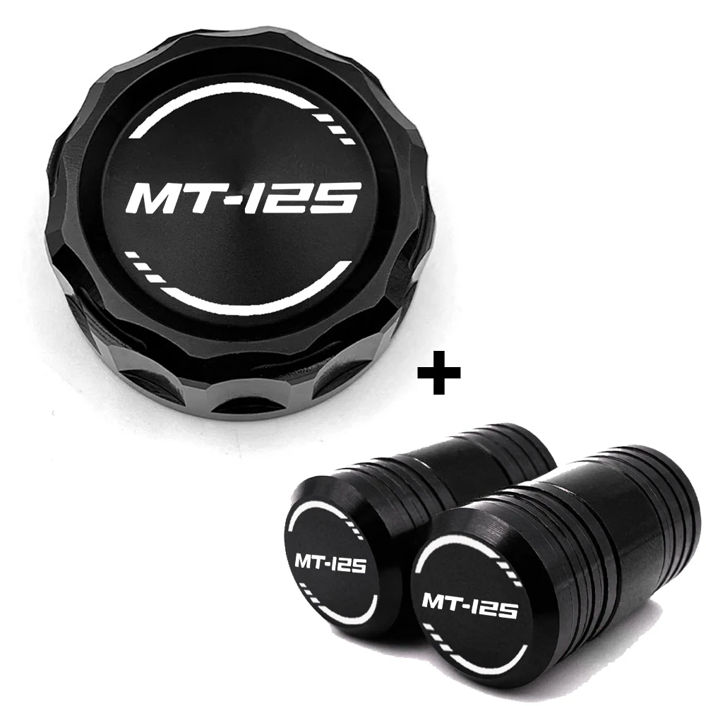 For Yamaha MT125 mt 125 MT-125 2008-2019 Motorcycle CNC Rear Brake Fluid Reservoir Cap Cylinder cover & Tire valve caps