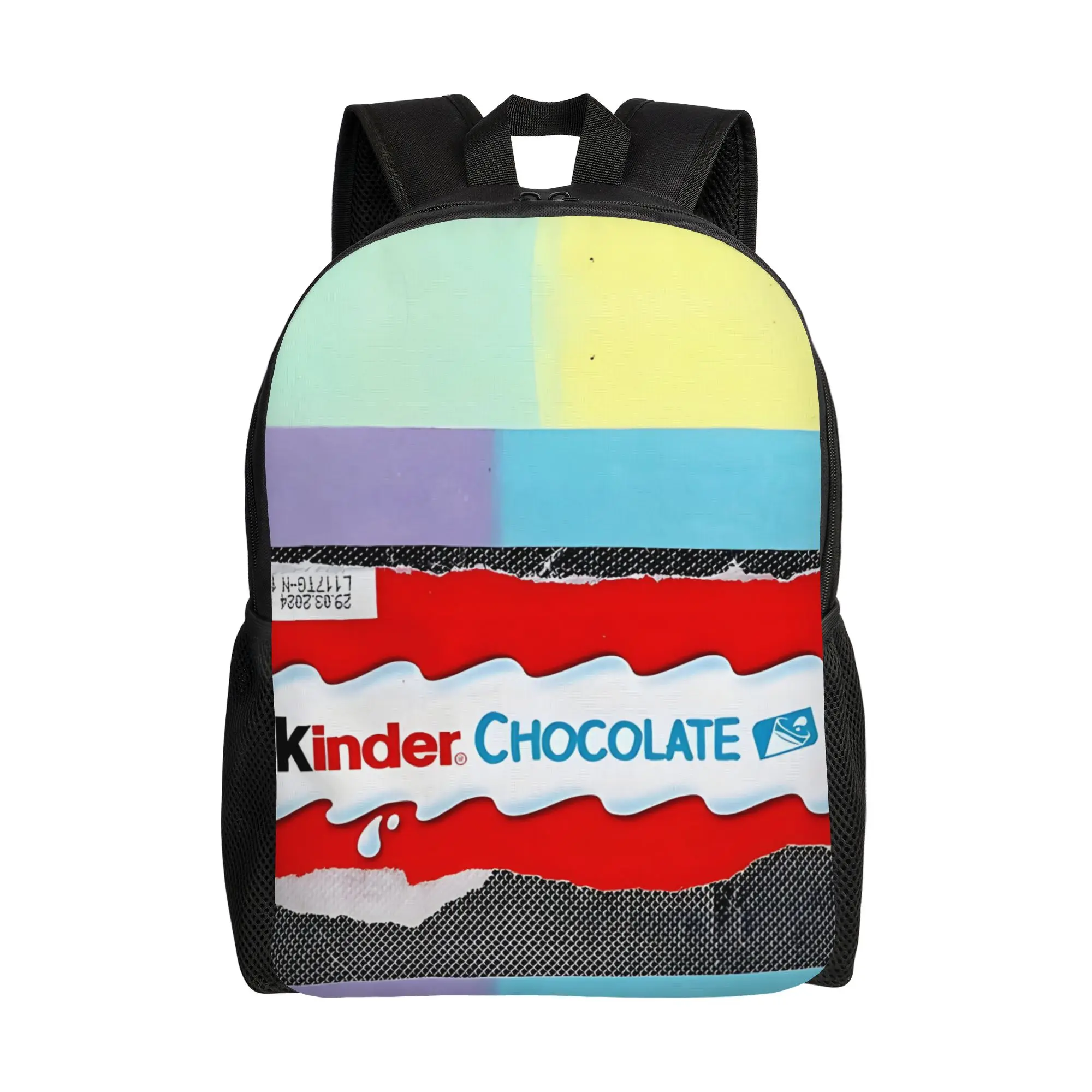 

Back to school season Casual Rainbow Kinder Chocolate Collage Daypack Kinder For Men Women Bookbag Backpack