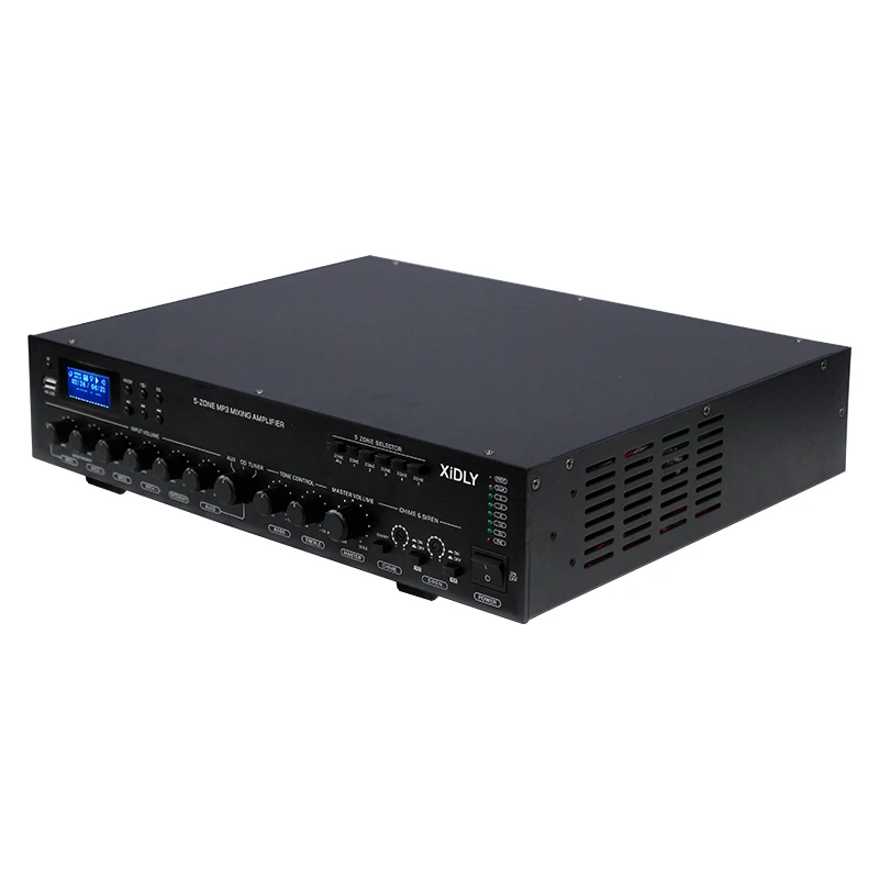 XIDLY 5 Zone Class AB Analog PA System Mixer Amplifier with 70V 100V Speaker Output