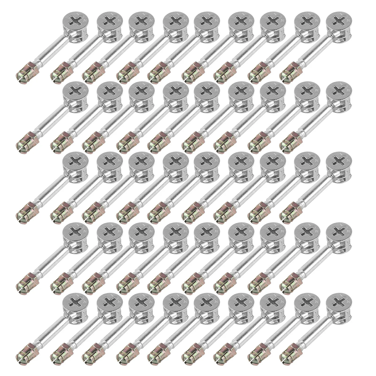 40Pcs Furniture Cam Lock Connectors Knock Down Hardware Flat Back Fasteners Pre-Inserted Nut Dowels DIY Cabinet Wardrobe Drawer
