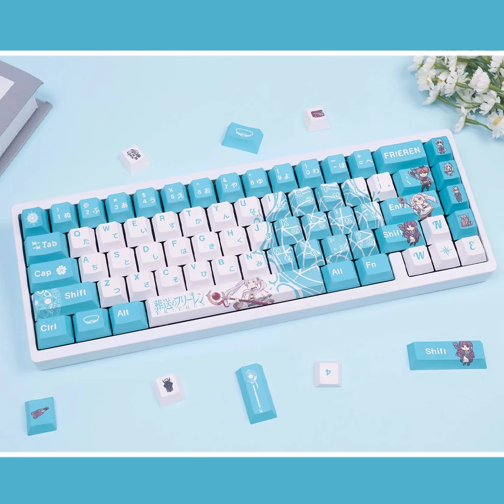 Frieren Beyond Journey's End Keycap PBT Cherry Profile Keycaps Cartoon Anime Gaming Key Caps For ANSI 61 87 104 108 Keyboards