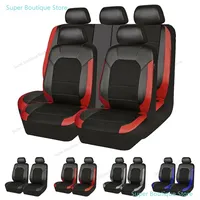9-pcs/Set Car Seat Cover Universal PU Leather Car Seat Cushion Front Rear Seat Full Protection SeatPad for 5-Seater Cars Trucks