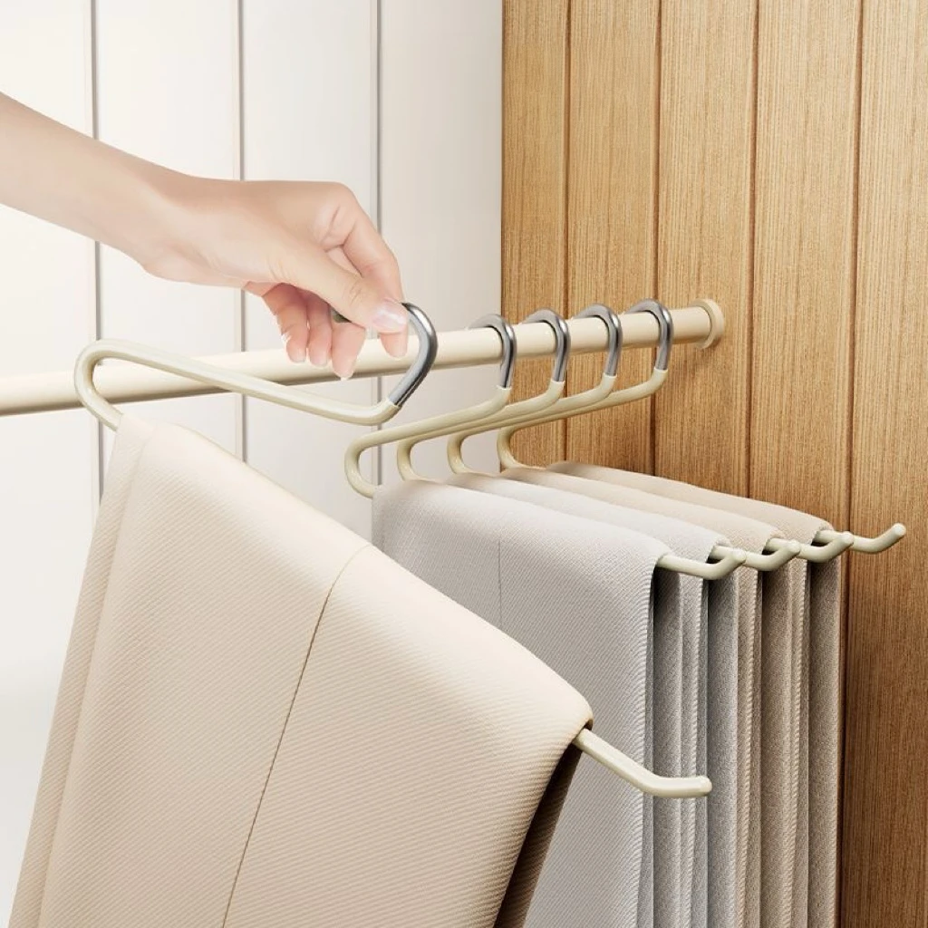 Goose type pants hanger for home use hanging pants hanger non-marking pants clip non-slip dip plastic clothes rack closet storag