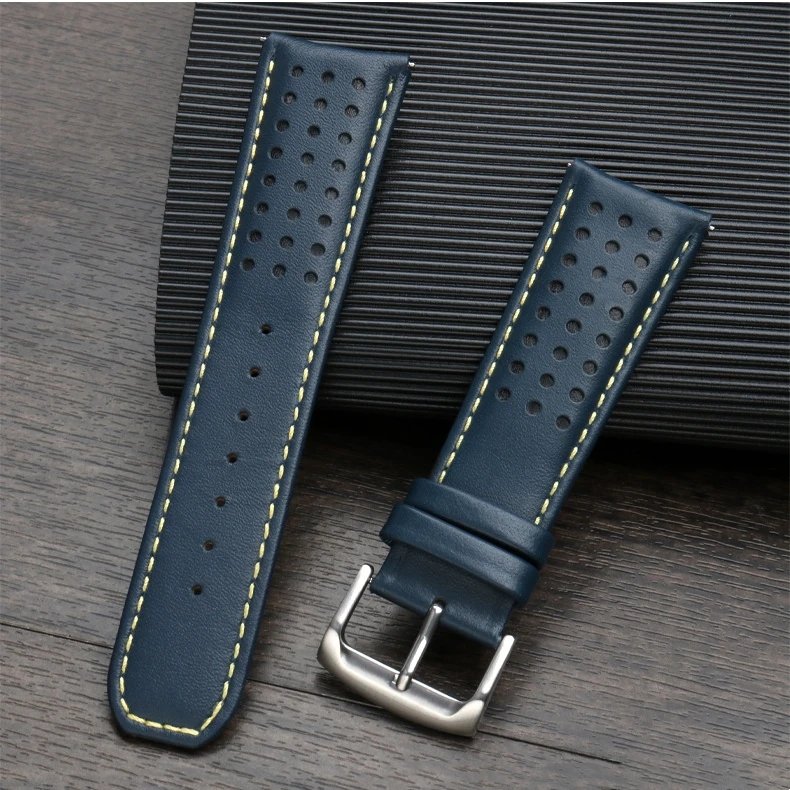 Genuine Leather Watch Band for CITIZEN Blue Angel Men Radio Wave Watch AT8020-54L/8020-03L/JY8078 Curved End Strap 22mm 23mm