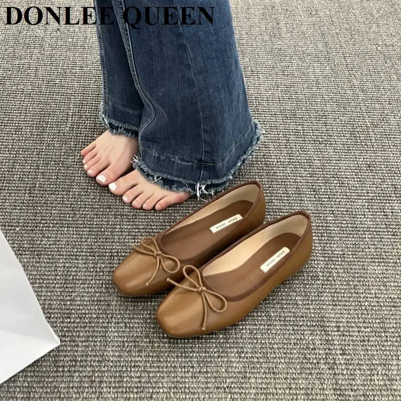 2024 New Spring Flats Ballerina Shoes Women Fashion Brand Round Toe Flat Ballet Shoes Female Casual Slip On Loafer Zapatos Mujer