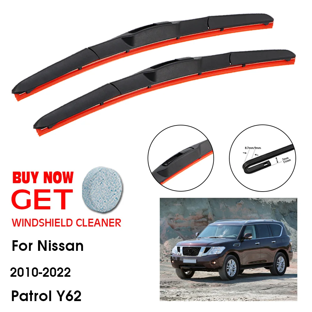 

Car Wiper For Nissan Patrol Y62 24"+19" 2010-2022 Front Window Washer Windscreen Windshield Silica Gel Wiper Blades Accessorie