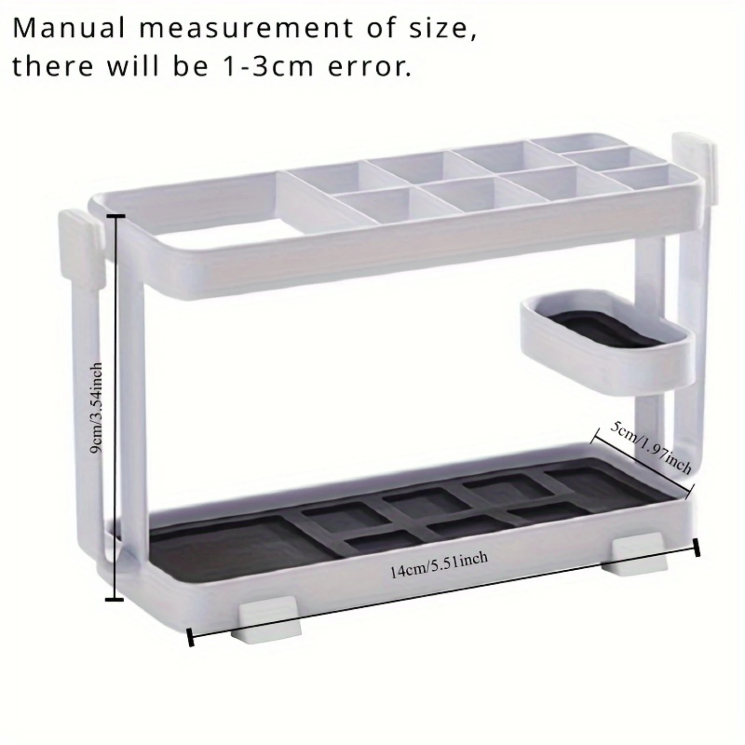 Countertop Toothbrush Holder with Bathroom Organizer Rack - Space-Saving, Easy to Clean Washroom Storage for Toothpaste & Cups (