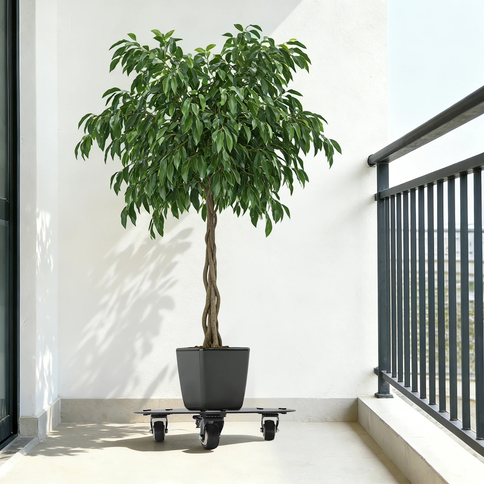 

Круглая подставка для растений на колесах 14 дюймов, высокая грузоподъемность, тележка для мебели для дома, сада, двора