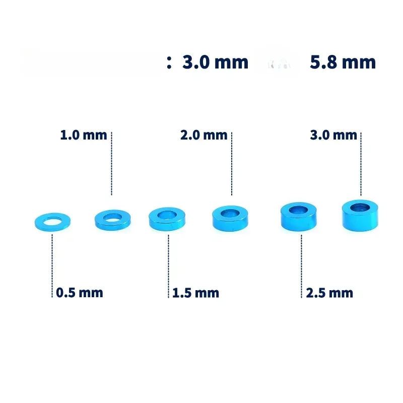 Zestaw podkładek dystansowych M3 Śruby 3 mm Płaska uszczelka Podkładka dystansowa do samochodów RC TAMIYA 53539 TT02 TT01 XV01 XV02 HSP WLtoys HPI YOKOMO