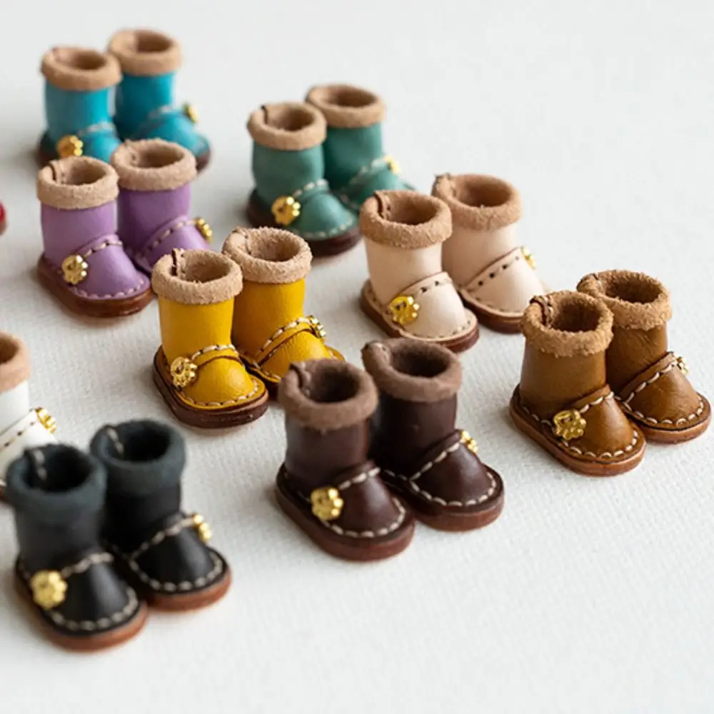 

Casual Doll Long Boots Shoes Clothes Accessories Fashion Cow Leather Shoes DIY Gift Toys Bear Claw Boots for 1/12 BJD Dolls
