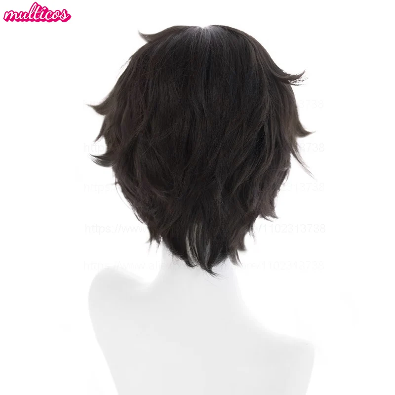 High Quality Game P5 Amamiya Ren Cosplay Wig Short Black Kurusu Akira Cosplay Heat Resistant Synthetic Hair Anime Wigs + Wig Cap