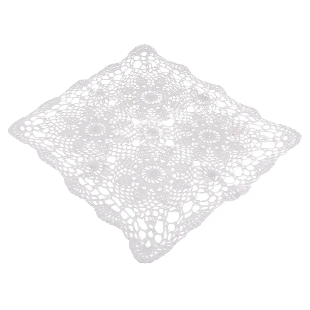 Exquisite Lace Table Mat Crochet Cotton Doily Reusable Home Dining Mat for Wedding and Kitchen Decor