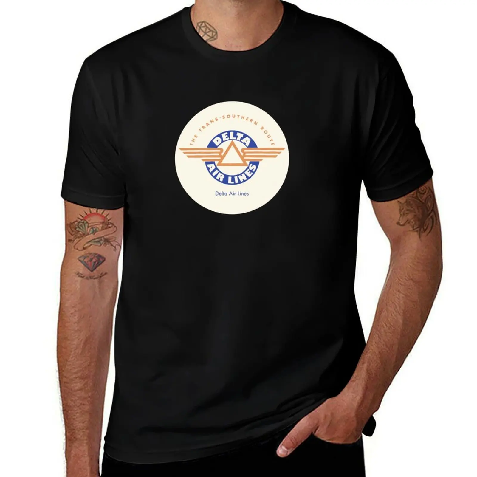 Old badge Delta Airlines T-Shirt Soft Cotton Print T-Shirt