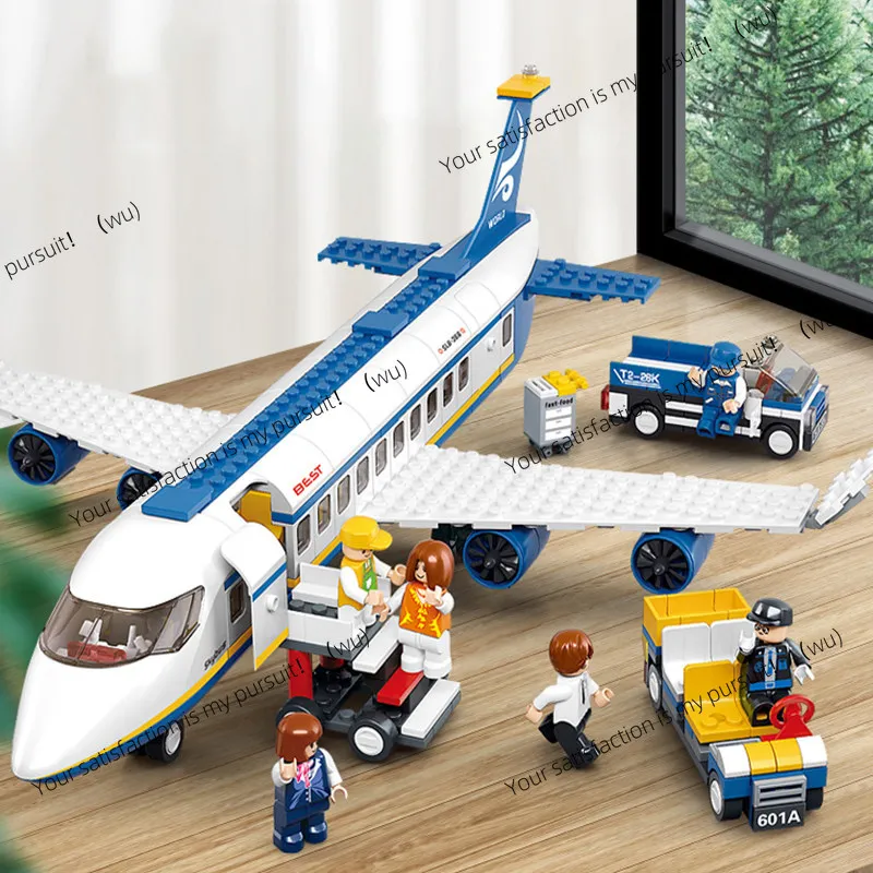 Large aviation aircraft model assembly building block boys puzzle airliner series birthday gift
