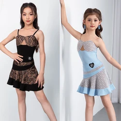 Summer Girls Performance Dancing Dress Children'S Latin Dance Professional Costume Kids Samba Chacha Dance Clothing SL10496