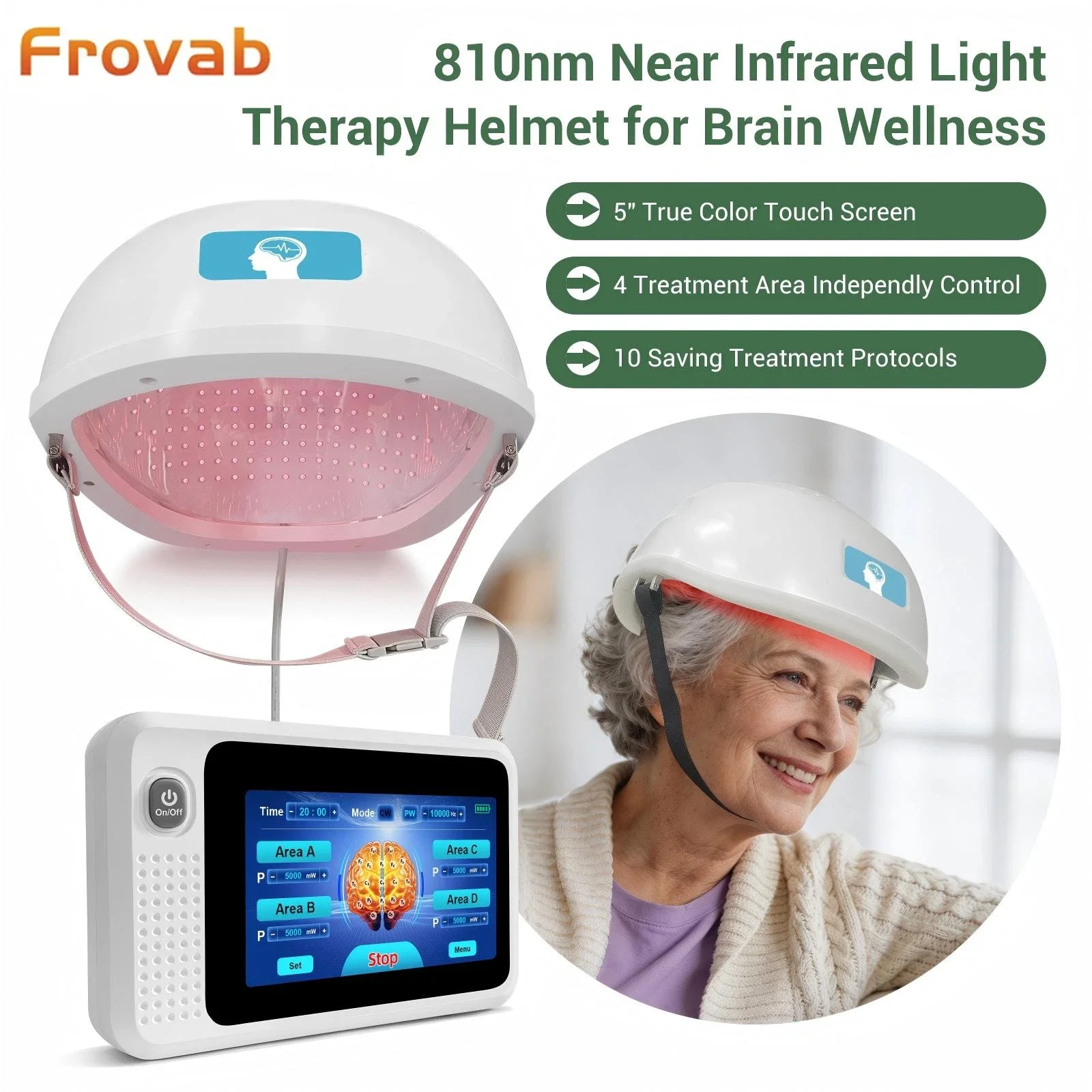 

Stroke Recovery Helmet with Near Infrared Light PBM Therapy Device for Brain Cell Regeneration Dementia Cognitive Rehabilitation