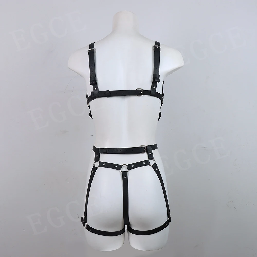 Sexy Woman Lingerie Body Harness Leather Full Body Bondage Sets Punk Garter Belt Goth Underwear Straps Sword Belt Rave Clothes