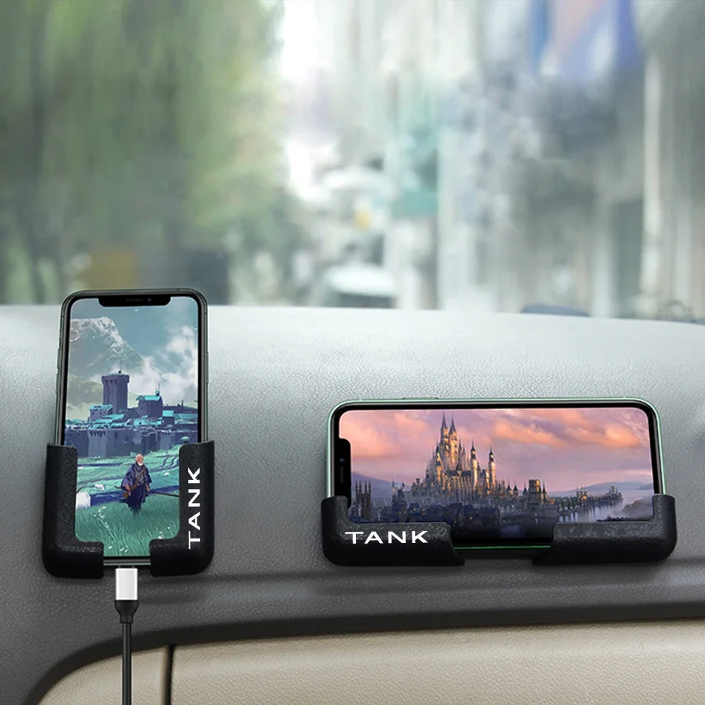Car Simple Paste Phone Holder For GWM Tank 300 500 2020 2021-2024 Dashboard Mount Self-adhesive Bracket Mutifunctional Stand