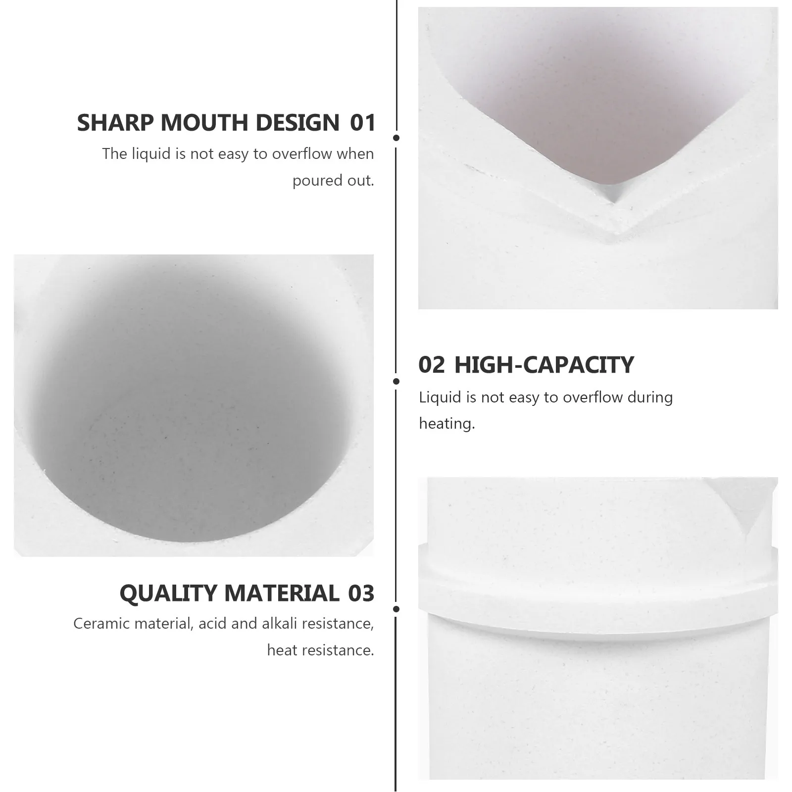 1 Kg Quartz Crucible Cup High Purity High Temperature Resistant Melting Pot for Precious Metals Smelting Refining Casting Tool