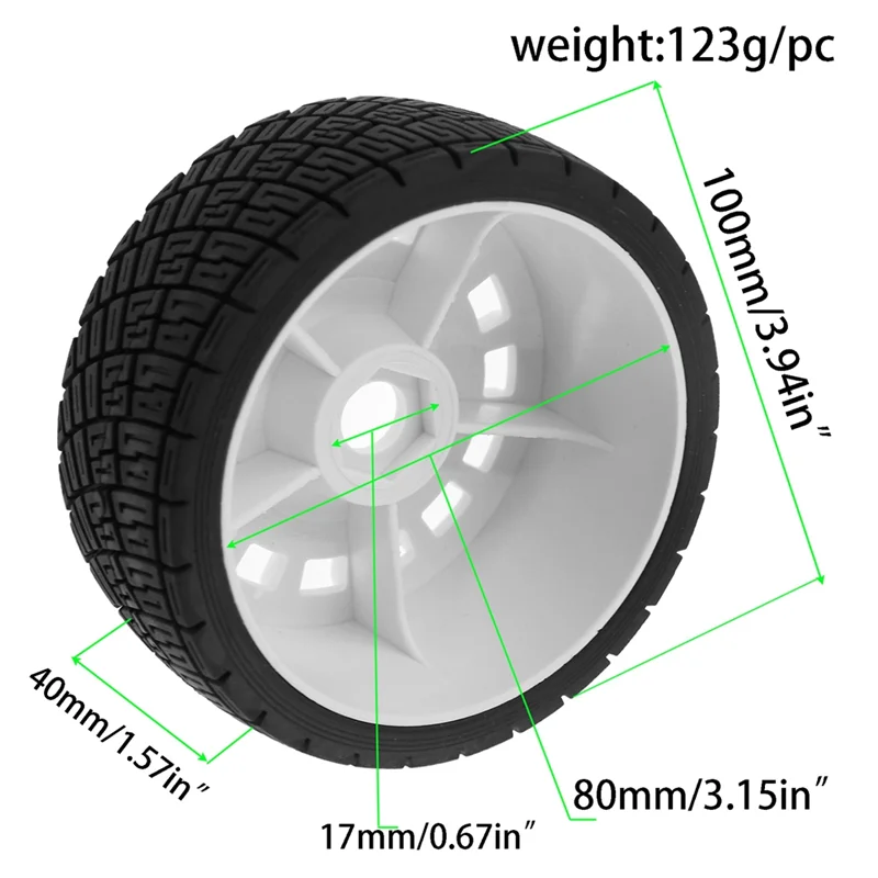 MACH-4Pcs 100Mm 1/7 1/8 RC Rally Off-Road Buggy Tires Wheel 17Mm Hex For ARRMA Traxxas/Redcat/Losi/Kyosho HPI/HSP RC Car