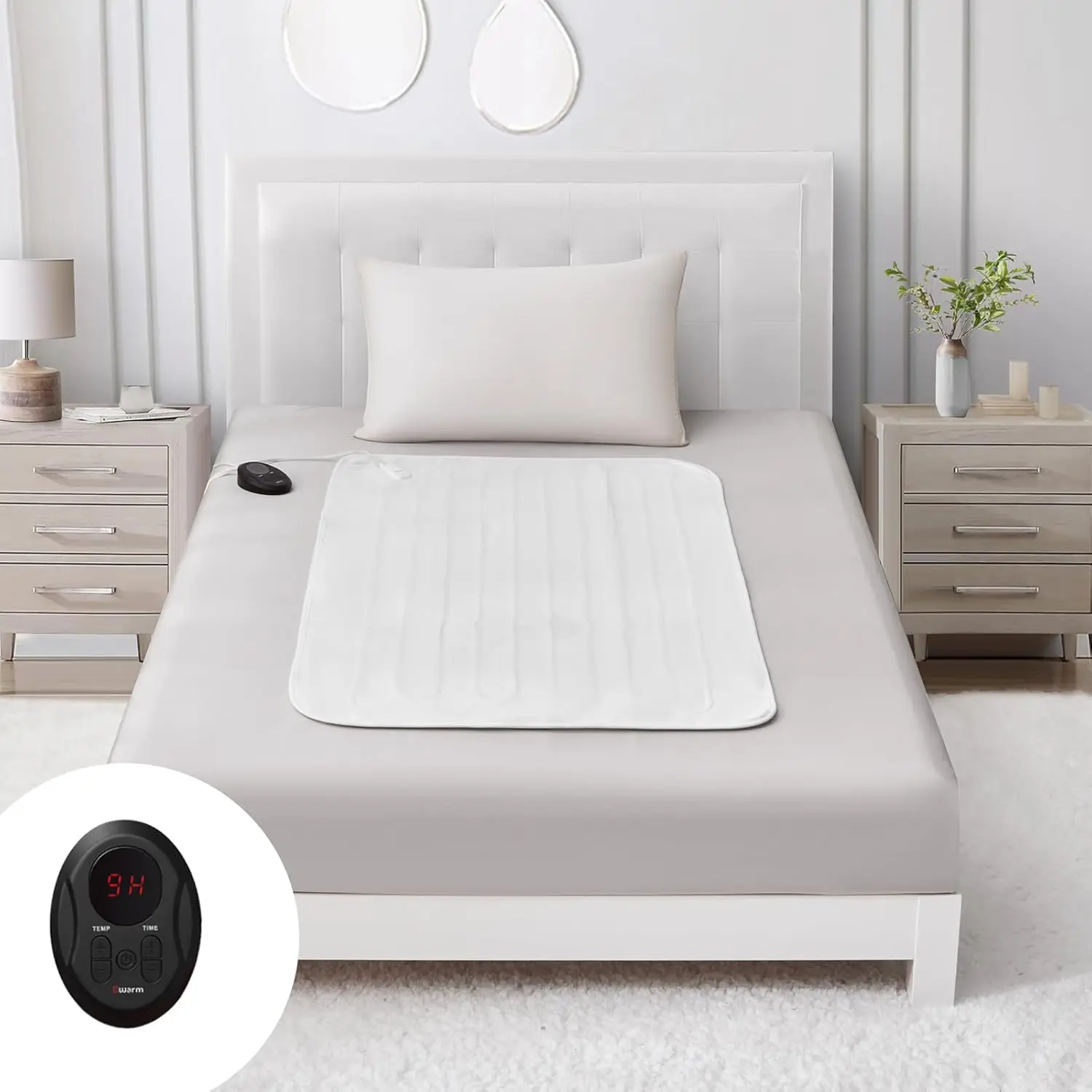 

Electric Heated Mattress Pad Mini Twin Size, 31x55 Inches, 9 Heat Settings, Auto Off, Fast Heating, Machine Washable