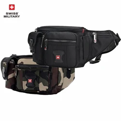 SWISS-Bolsa de cinto prática masculina, bolsa de cintura, impermeável, antiroubo, multifuncional, mochila de fanny, ao ar livre, esportiva, masculina, hip packs