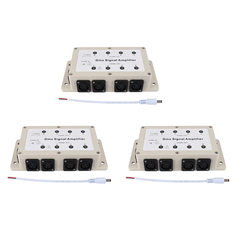 

3X Dc12-24V 8 Channel Output Dmx Dmx512 Led Controller Signal Amplifier Splitter Distributor For Home Equipments