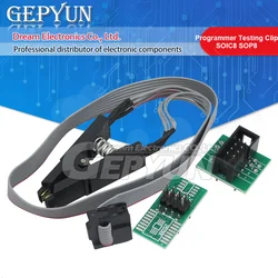 Update version Programmer Testing Clip SOIC8 SOP8 Test Clip For EEPROM 93CXX / 25CXX / 24CXX in-circuit programming+2 adapters