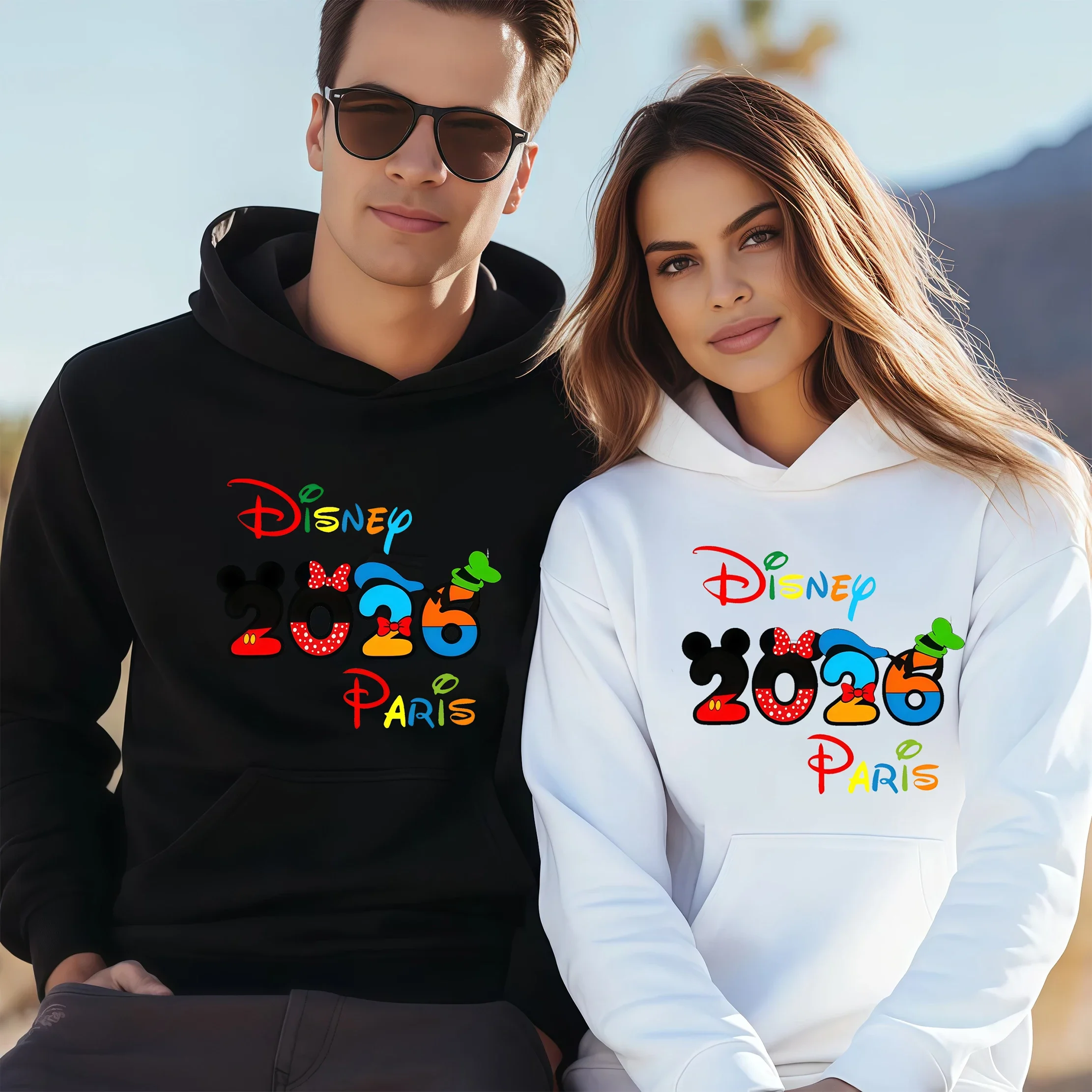 Disney 2026 Paris Hoodie Disneyland Paris Resort Pullover Disney Couple Top Disney Family Top Unisex Adult Children's Hoodie