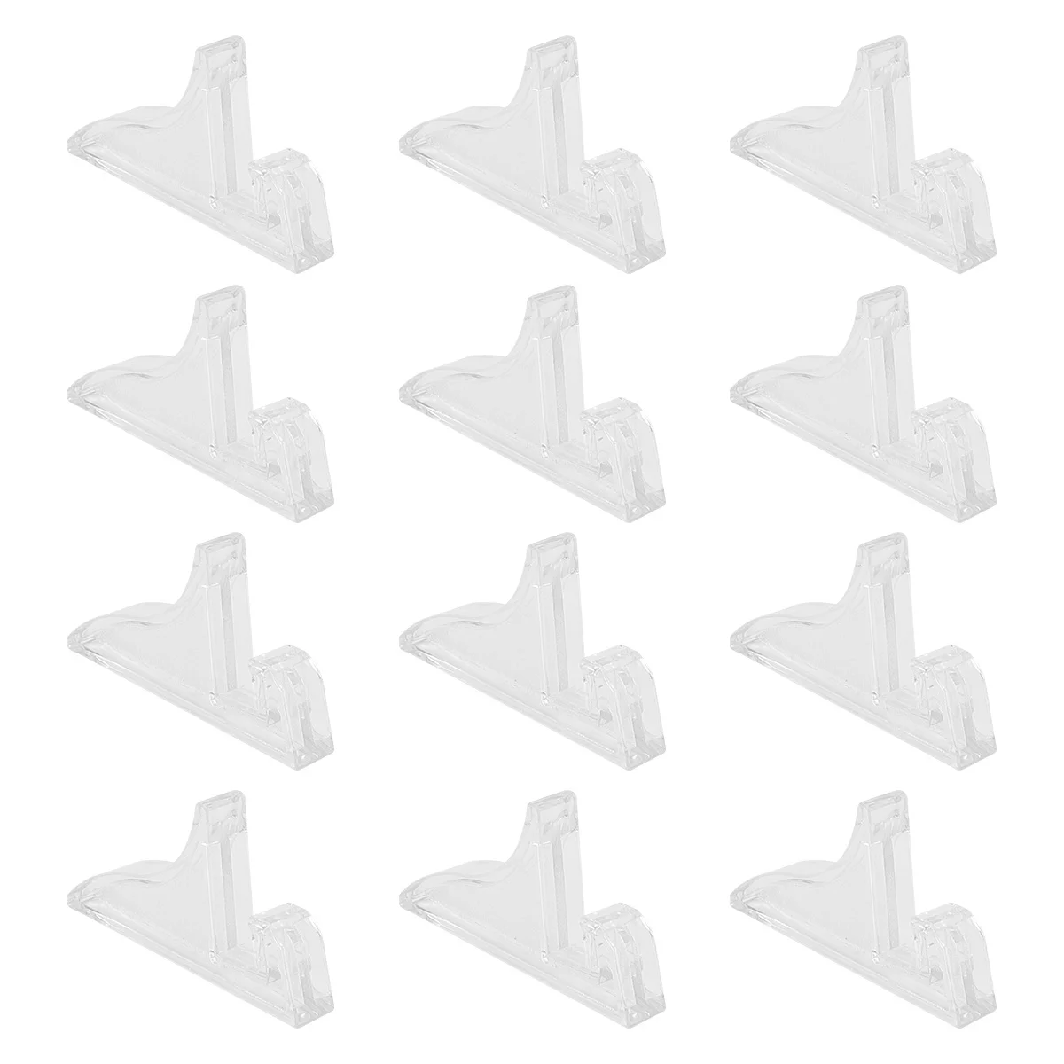 

12Pcs Transparent Photo Frame Bracket Premium Plastic Multi-Purpose Steady Base for Displaying Certificates Medals Photos Home