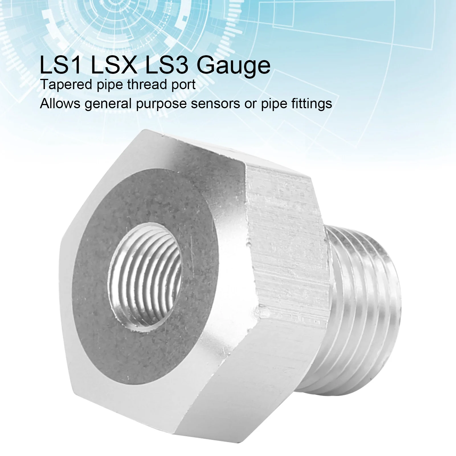 M16 1.5 Adapter to 1/8 NPT Oil Pressure Sensor for GM LS Engine Replacement LS1 LS3 Gauge Replacement Part for GM LS Engine