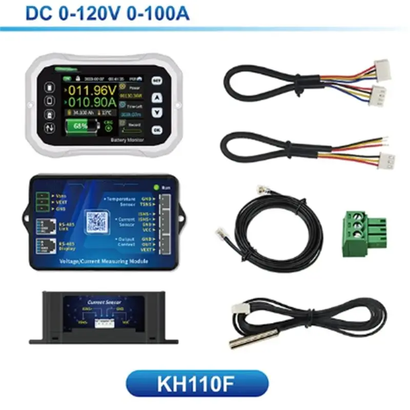KH140F 0-120V 400A Bluetooth Battery Monitor Voltage Current Tester Capacity Indicator Coulomb Counter Kit 1Set-A54R