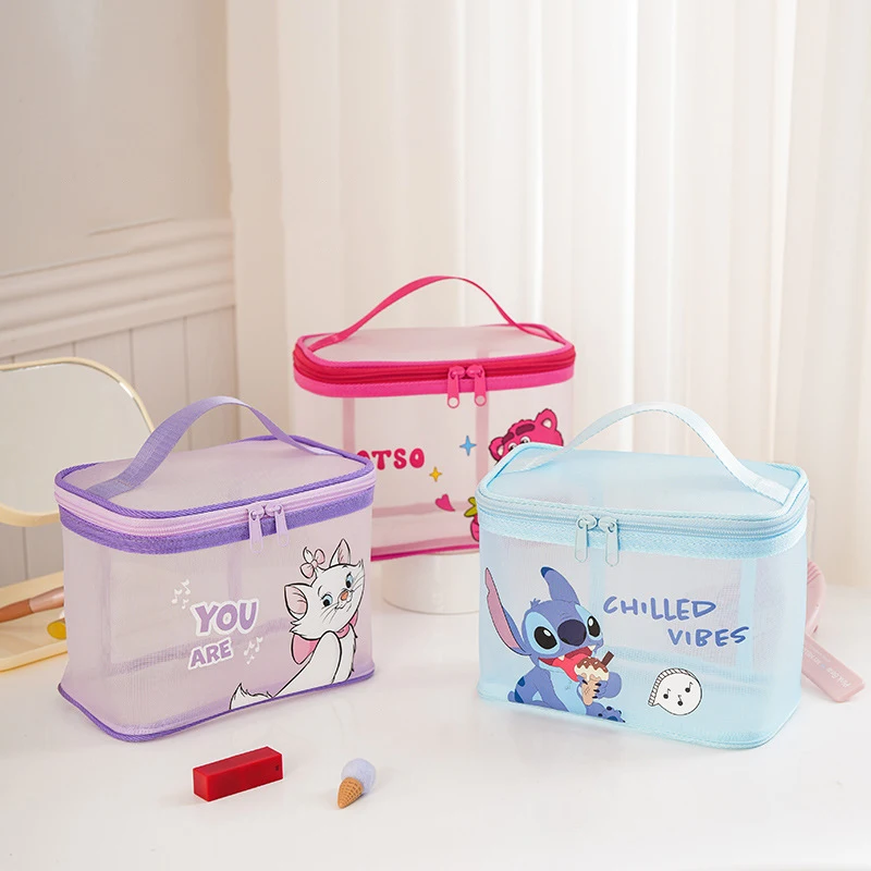 

Disney Kawaii Anime Stitch Portable Storage Bag Cute Sweet Cartoon Large Capacity Makeup Bag Lovely Handbag Gifts for Girls