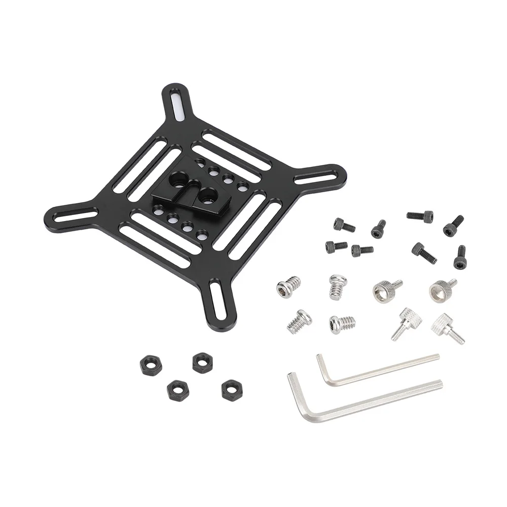 CAMVATE V Mount adattatore per piastra Vesa 75x75mm 100x100mm con cuneo V-Lock per Monitor LCD supporto per treppiede gabbia per fotocamera batteria con montaggio a V