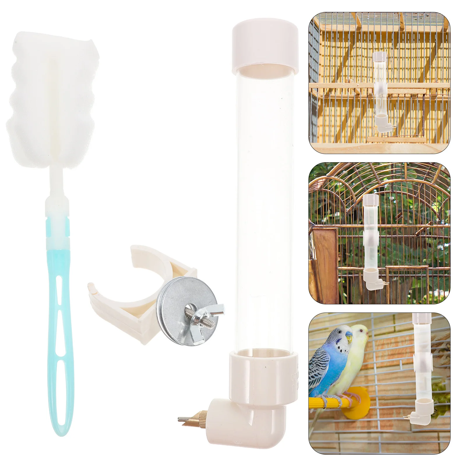 

1Set Durable Automatic Parrot Water Feeder Large Capacity Drinking Bottle for Birds Rabbits Hamsters Pigeons Small Pets