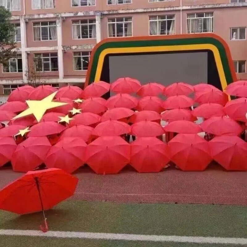 

Креативный зонт с длинной ручкой, красный, для детских спортивных мероприятий, групповых выступлений, детский солнцезащитный зонт