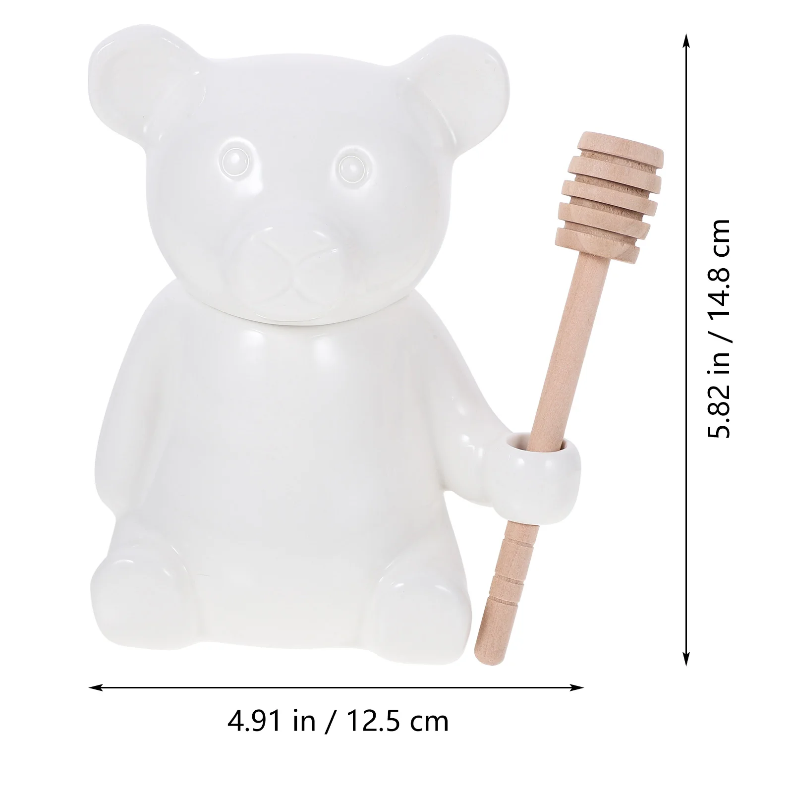 

1 Set Ceramic Honey Stirring Rod Bear Shaped Honey Container Storage Jar Dipper Syrup Container Sealed Food Storage Jar Kitchen