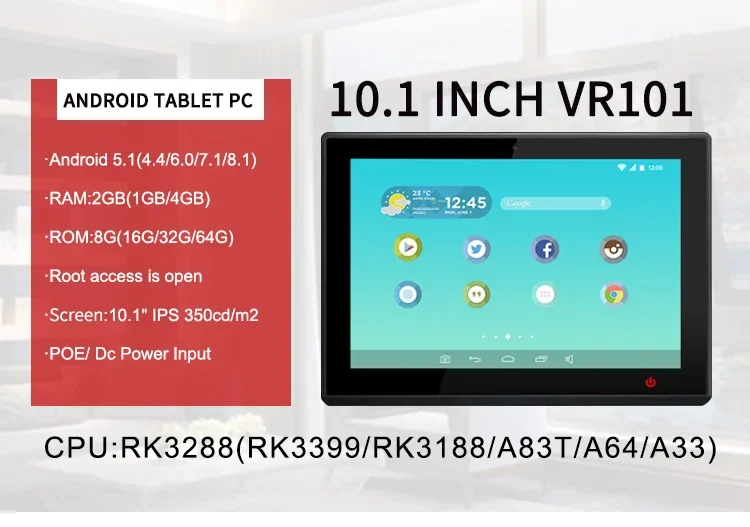 VESA POE tablet capacitive touchscreen 10.1 inch all in One for meeting room tablet