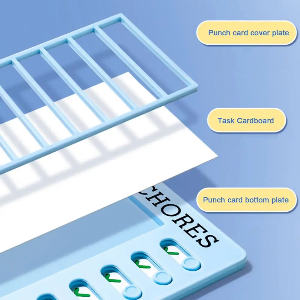 Ferramenta de formação de hábitos para crianças e adultos, relógio de tempo de autodisciplina com 100 cartões de rastreamento de tarefas, folhas de tarefas de dupla face para eficaz