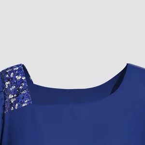 Weiblicher asymmetrischer Chiffon -Umhang, positive Größe, kalte Schulter, Überlappung, Monochrom, runder Kragen, heiße Kleidung, elegant, Sommer 6 Hauptverkäufe mit Overlay - №6