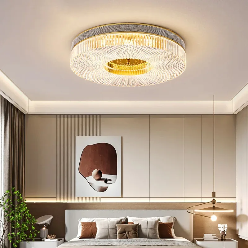 

3 Color Dimming Acrylic Ceiling Lamp Round Luxury Modern Led Chandelier Indoor Light Fixture Hoom Decor for Living Room Corridor
