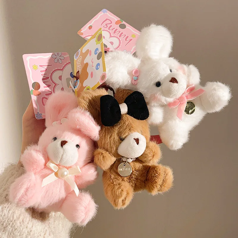 Cute Plush Pendant Toy Bag Pendant Keychain, Bear Plush Doll Pendant Decorative Ornaments , Fashion Ideal Decorations Toy Gift